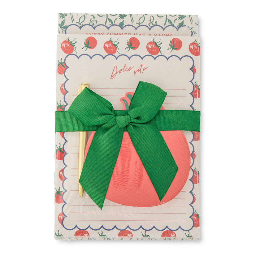 3pc List Pad with Pen - Tomato