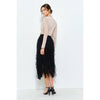 Velvet Twist-Front Long Sleeve Top