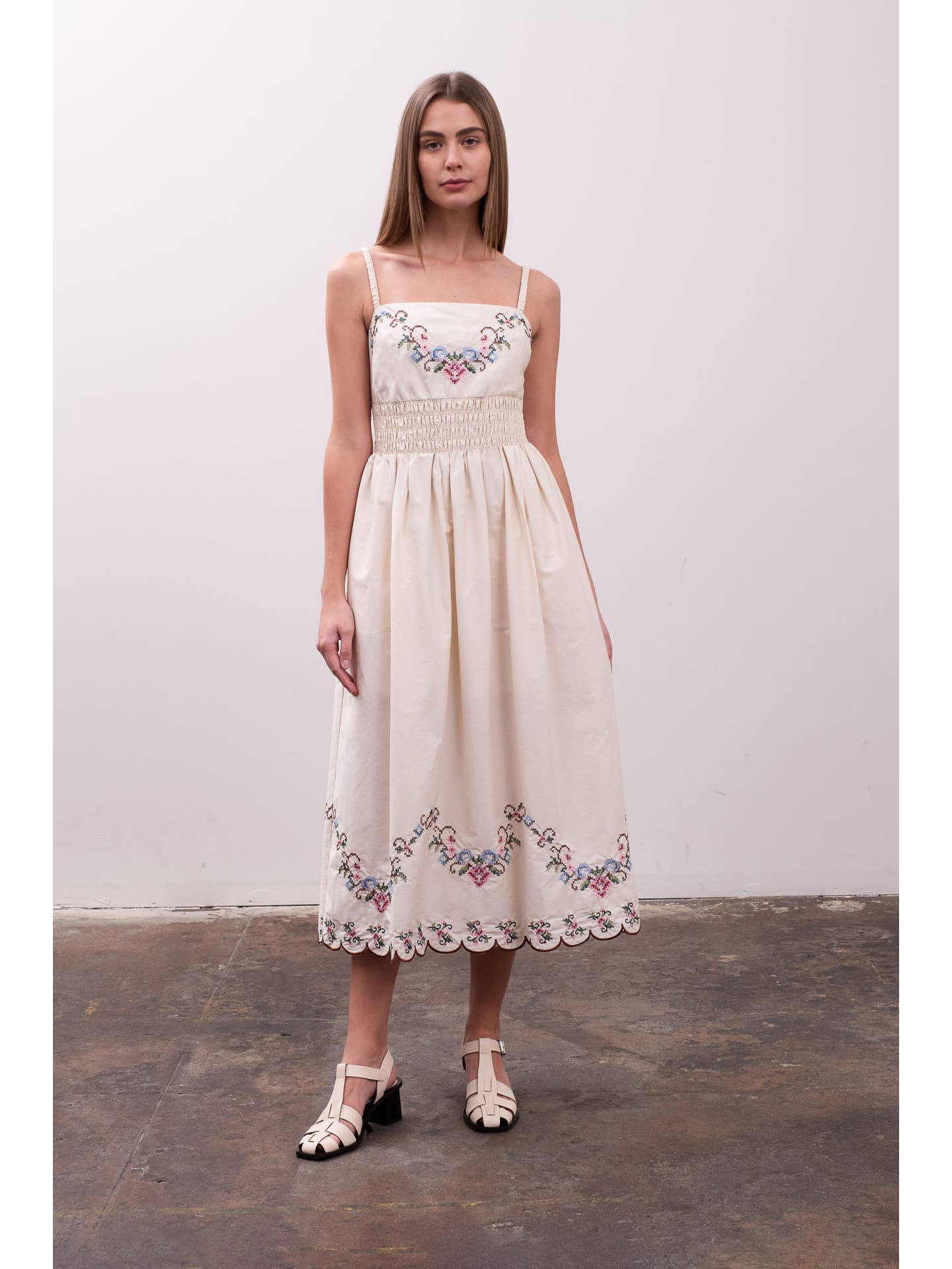 Embroidered Eyelet Dress