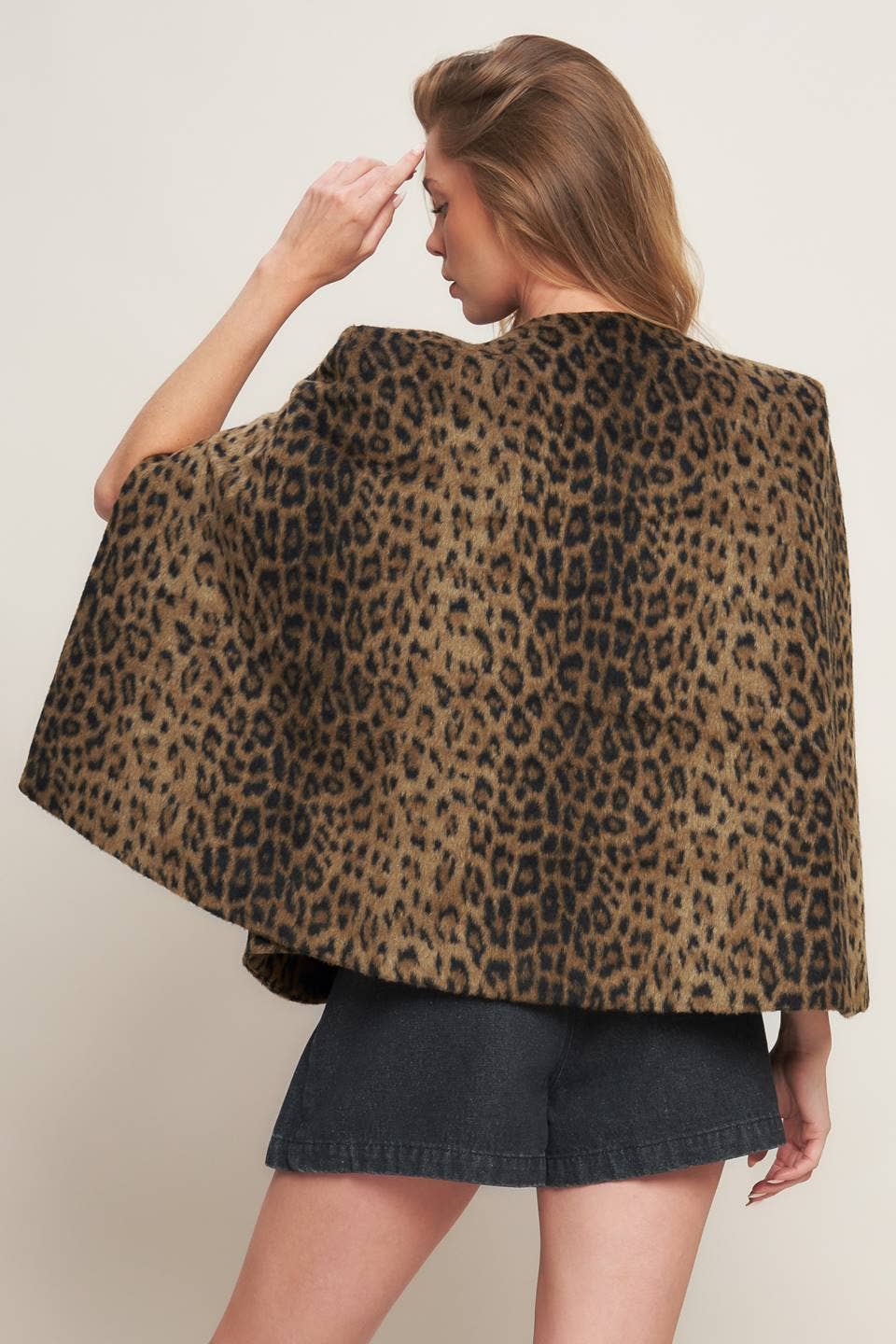 Brown Leopard Capelet