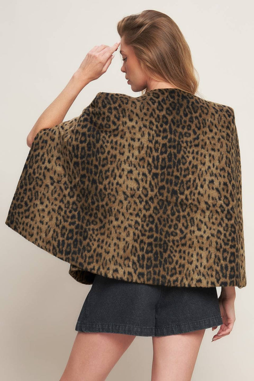 Brown Leopard Capelet