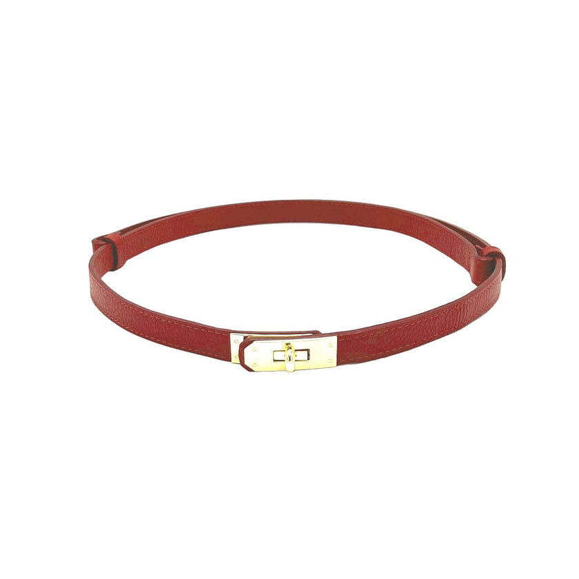 Women’s Adjustable Genuine Leather Dress Belt, Made in Italy, art. CIN01