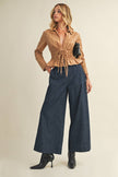 Back Binding Denim Pants