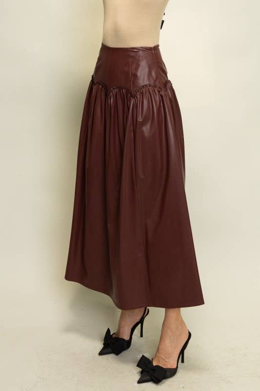 Gathered Midi Skirt