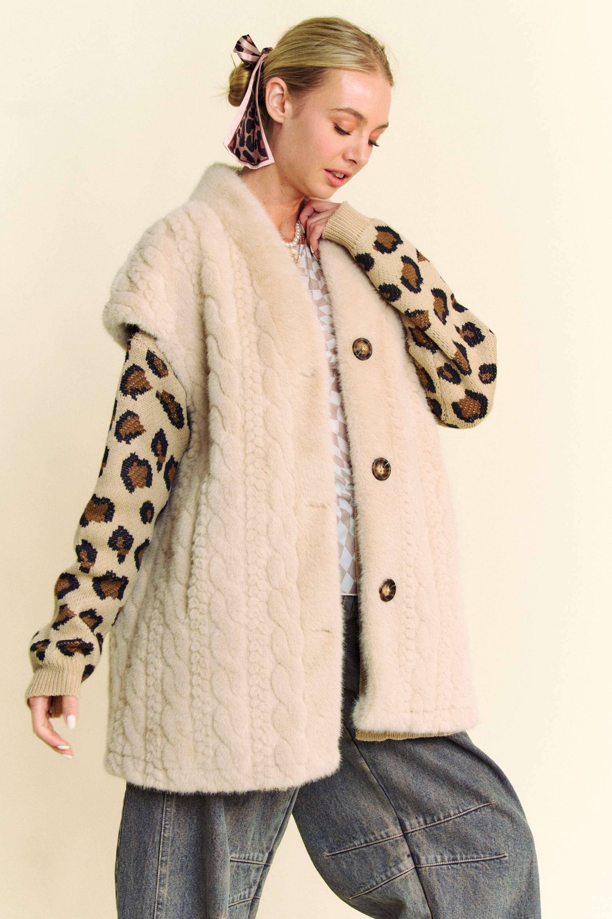 Ivory Faux Fur Vest