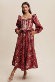 Floral Corset Ruffle Dress