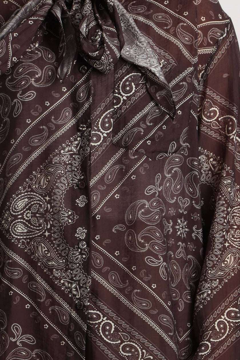 Paisley Scarf Neck Blouse