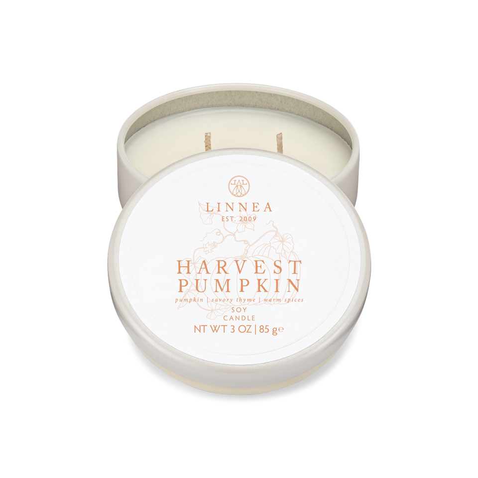 Linnea Petite Tin Candle, Harvest Pumpkin