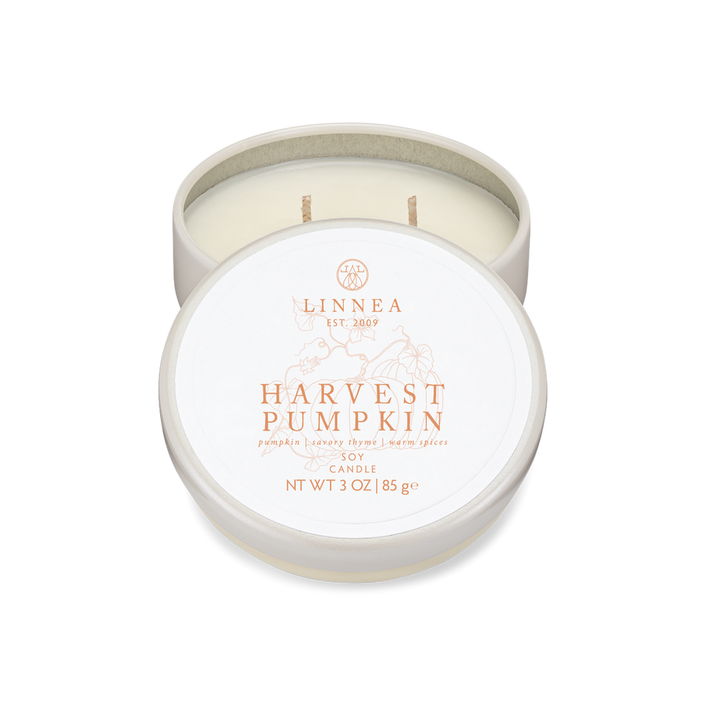 Linnea Petite Tin Candle, Harvest Pumpkin