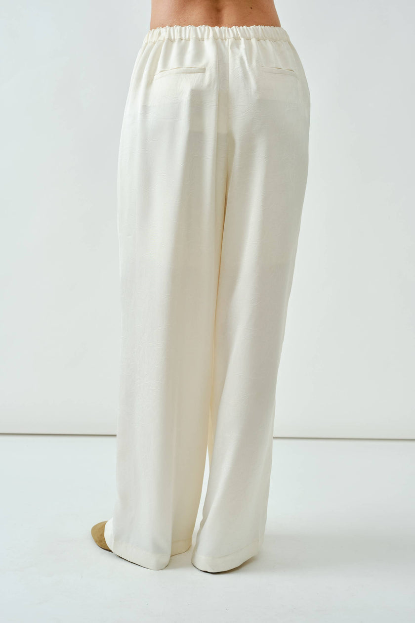 Crinkle Satin Wide-Leg Pants