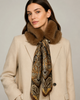 Paisley Faux Fur Collar Scarf