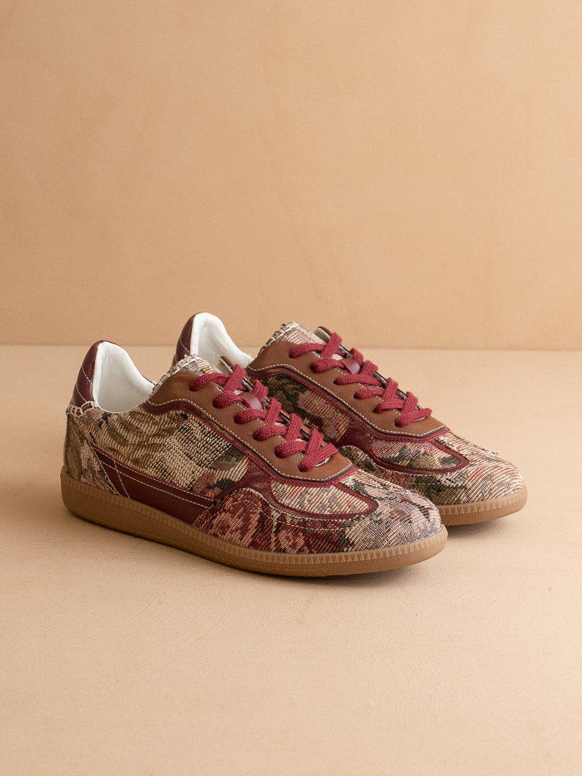 The Dalia | Mauve Tapestry Lace Up Sneaker