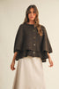 Button Closure Cape Cardigan | Espresso