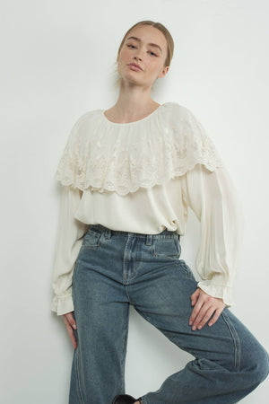 Lace Cape Blouse