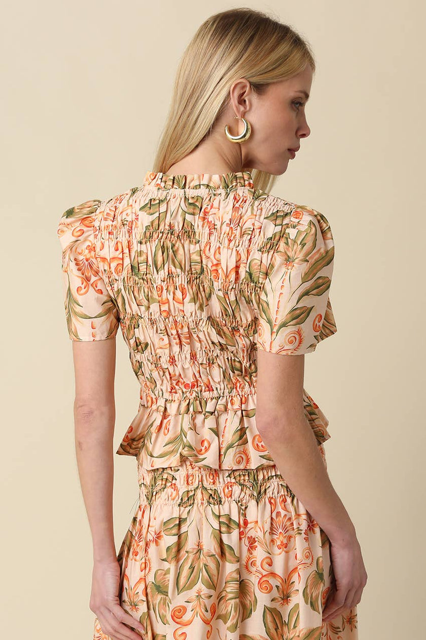 Talia Floral Tie-Front Top