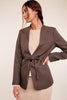 Belted Houndstooth Blazer