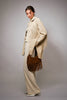 Fringe Trim Faux Leather Snap Jacket