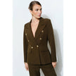 Gold Button Double-Breasted Tailored Blazer
