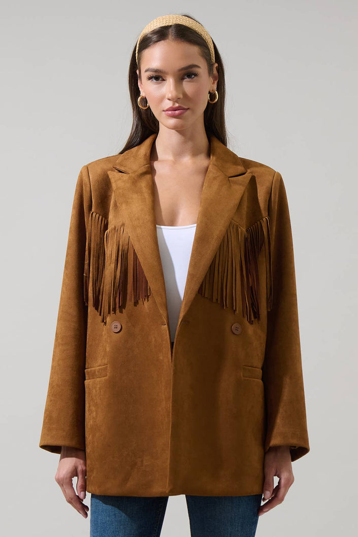 Rufina Fringe Collared Jacket