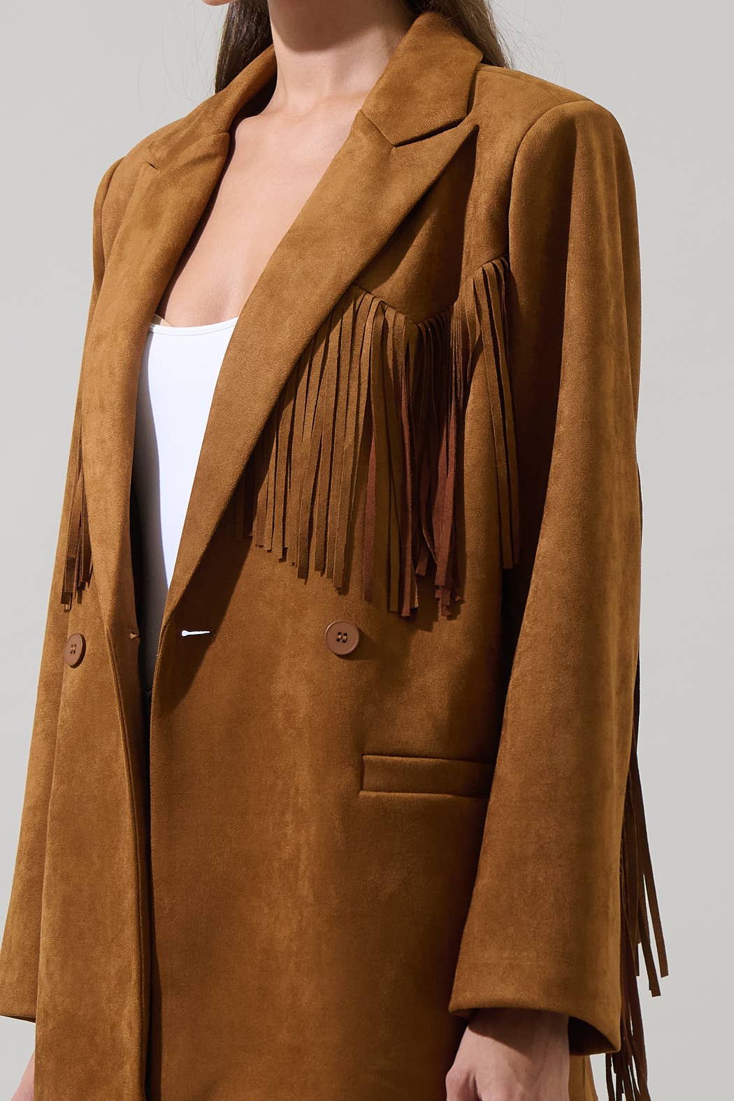 Rufina Fringe Collared Jacket