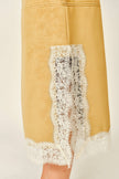 Lace & Leather Midi Skirt