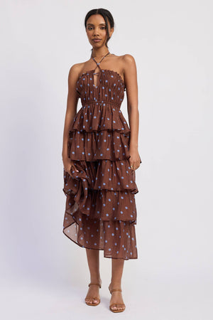 The Mocha Dot Tiered Maxi