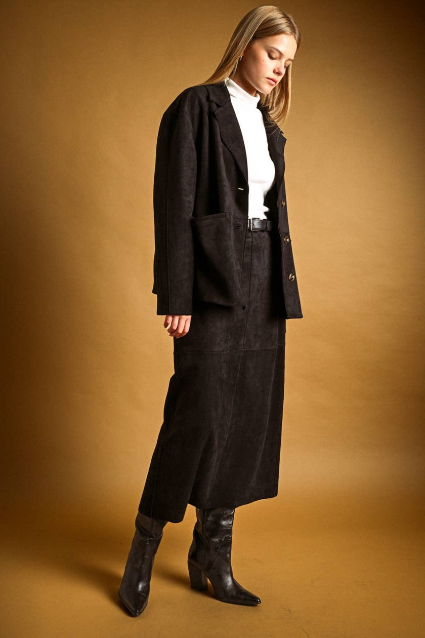 The Noir Suede Skirt