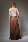 Plaid Elastic Back Maxi Skirt