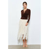 Velvet Twist-Front Long Sleeve Top