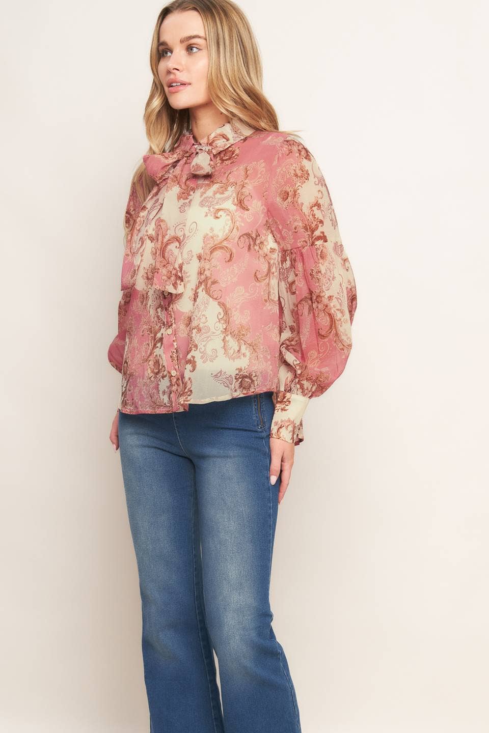 Florentine Tie Neck Blouse