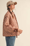 Floral Quilted Jacket Ribbon Sleeve