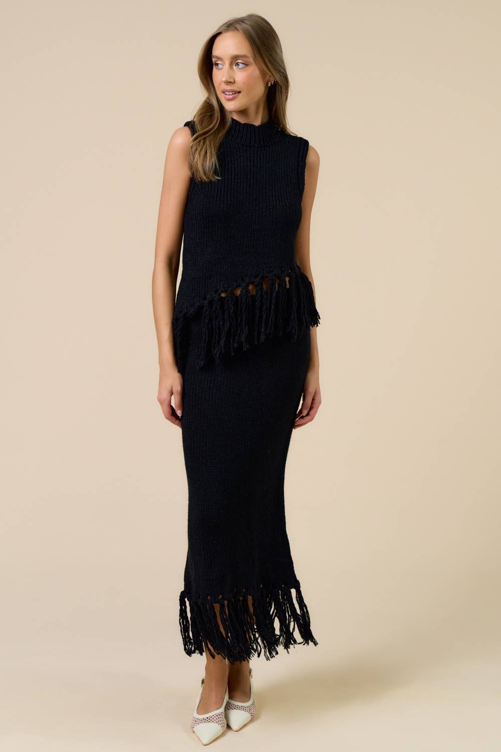 Tassel Trim Knit top