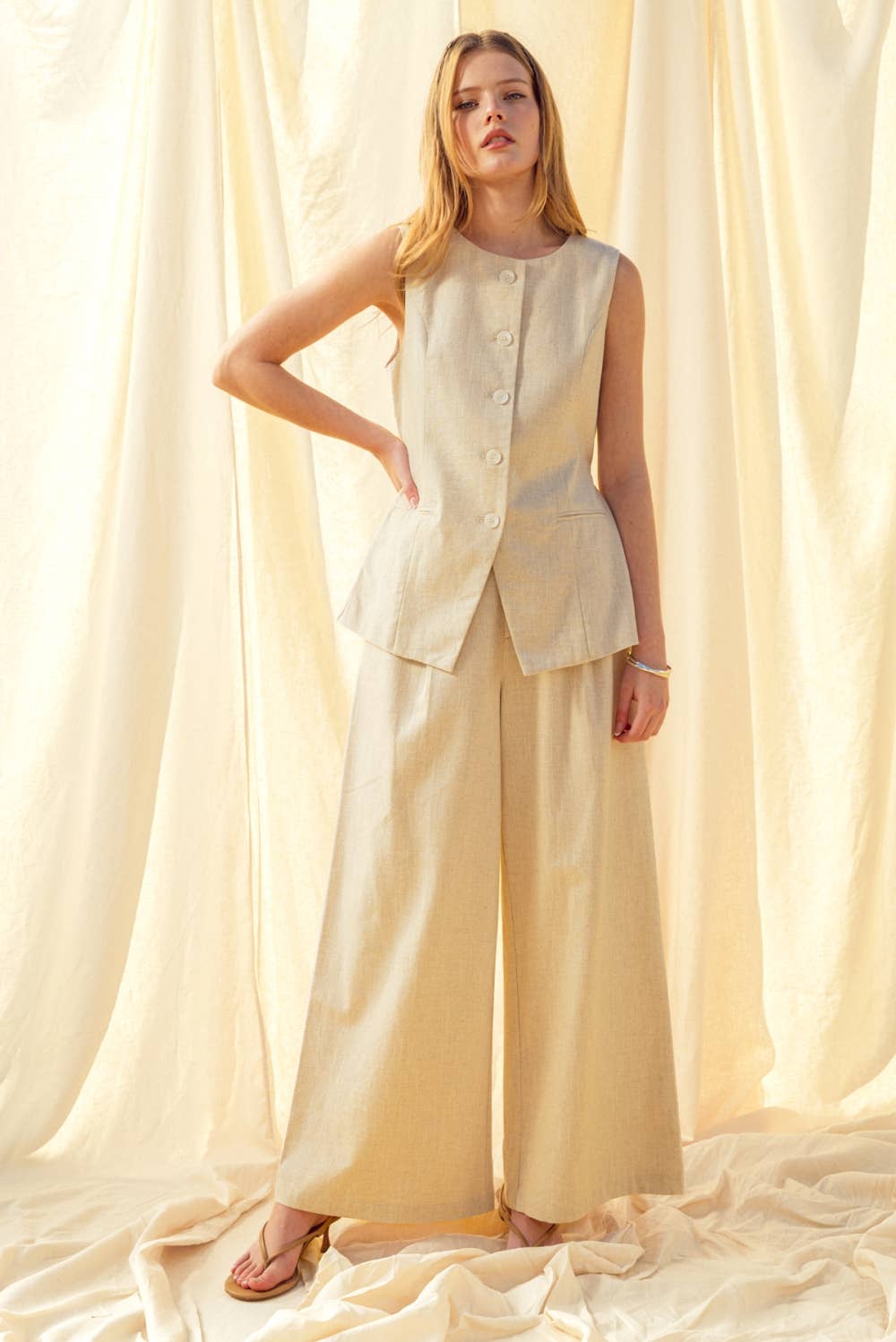 The White Sands Linen Top