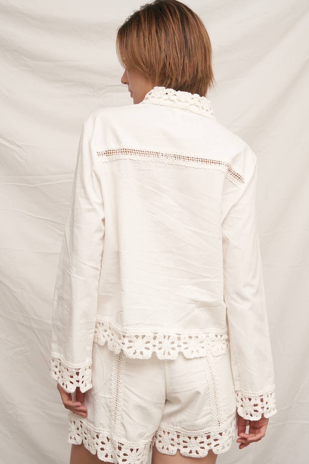 Patch Crochet Trim Shorts