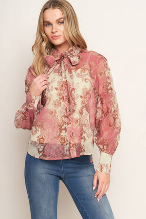 Florentine Tie Neck Blouse