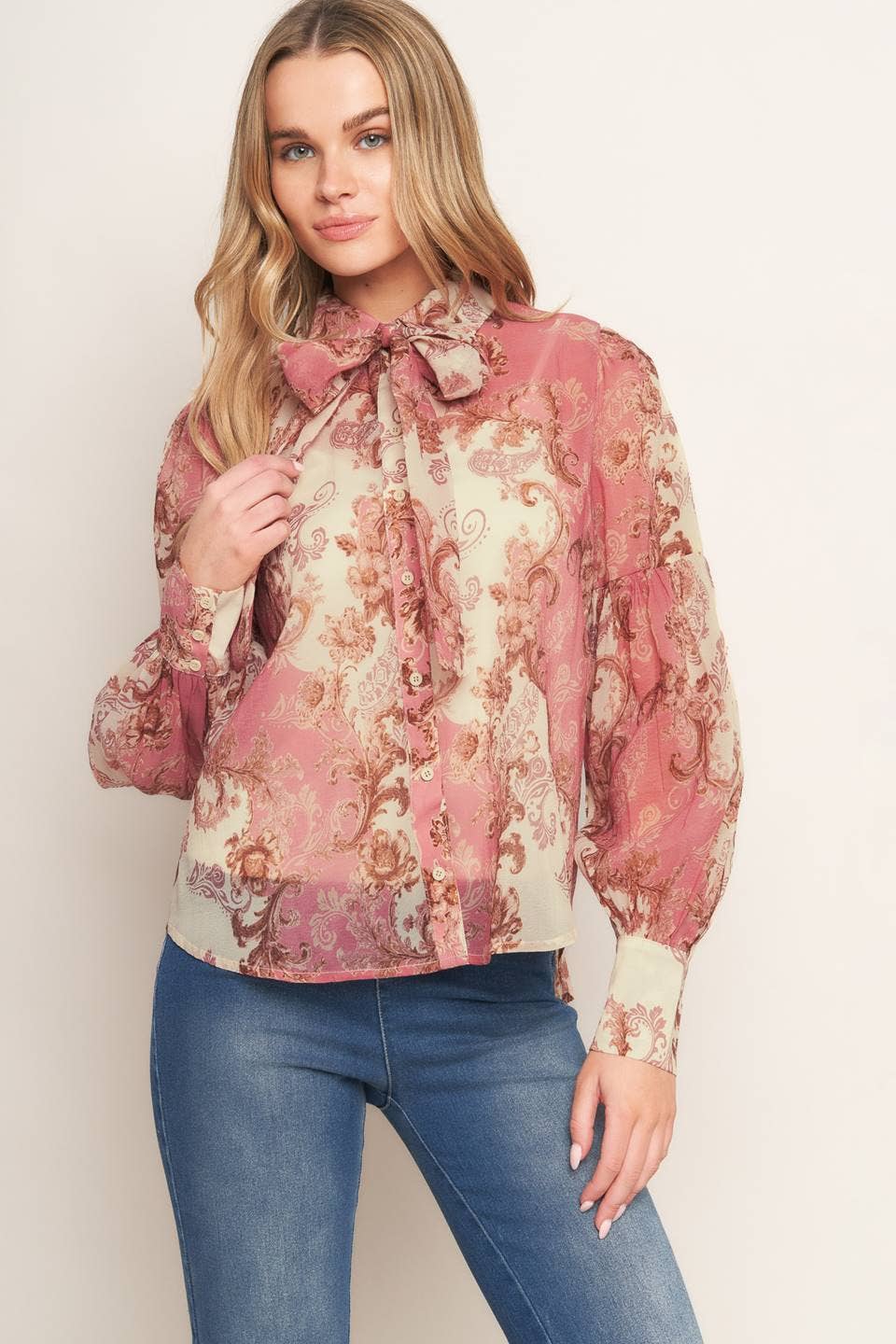 Florentine Tie Neck Blouse