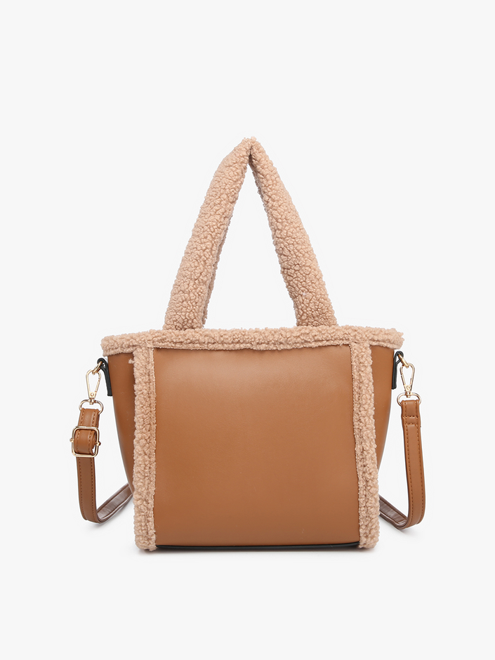 Sherpa Trim Satchel/Crossbody