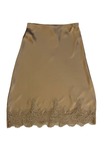 Gold Lace-Trim Slip Skirt
