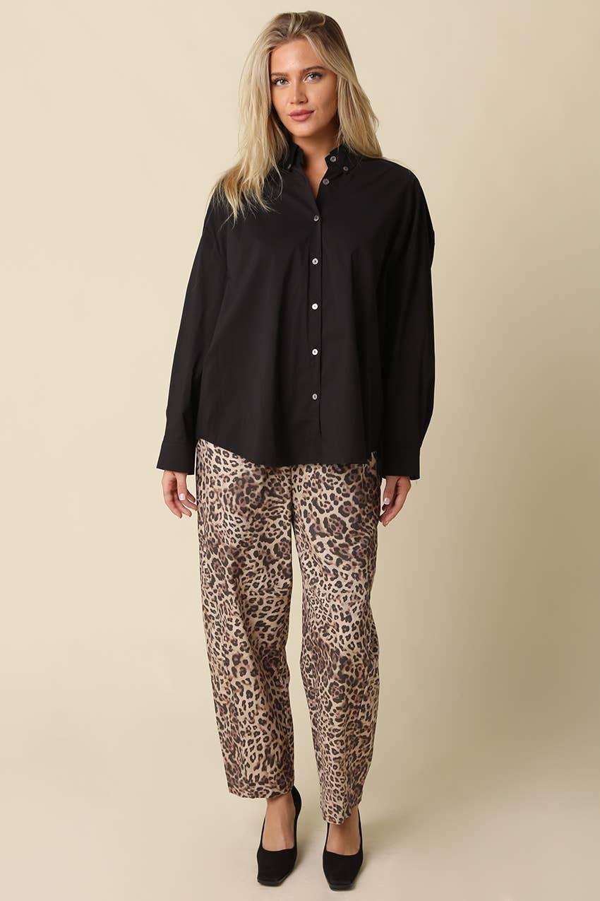 Camille Leopard Barrel Pants