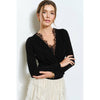 Velvet Twist-Front Long Sleeve Top
