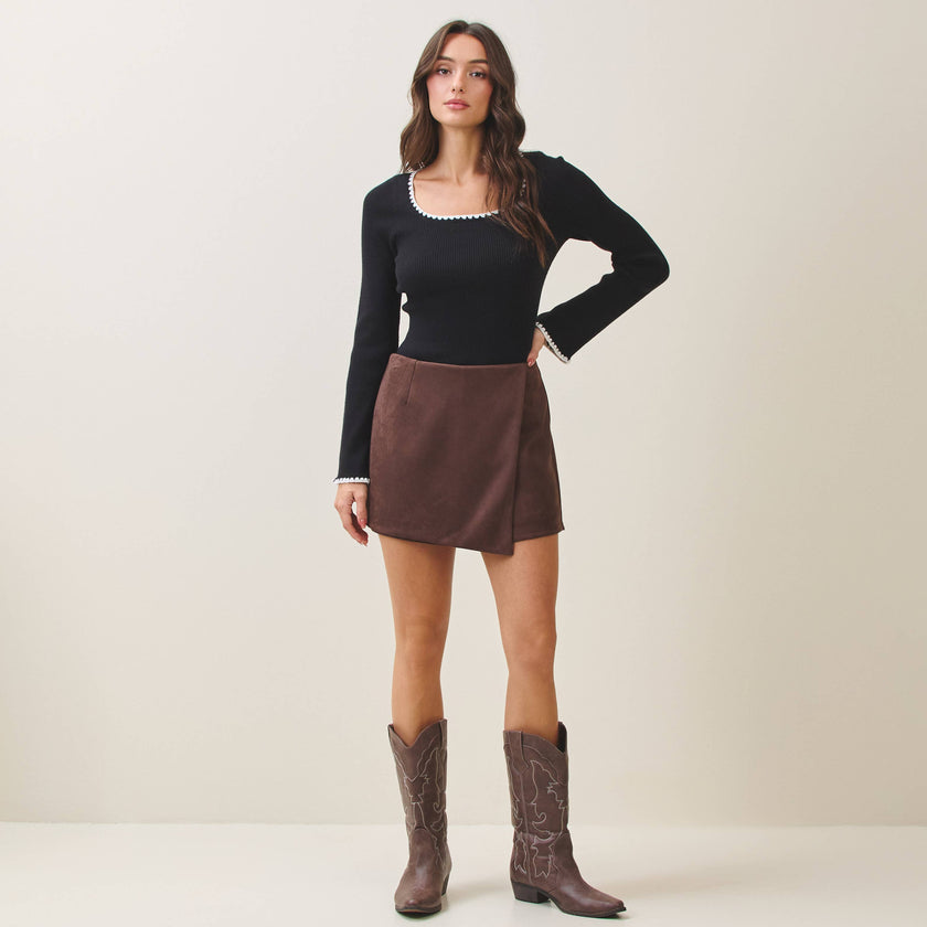 Vegan Suede Skort