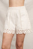 Patch Crochet Trim Shorts