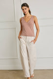 V Neck Double Faced Top