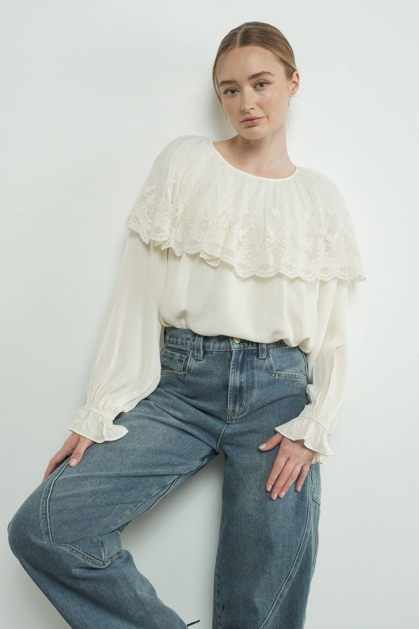 Lace Cape Blouse