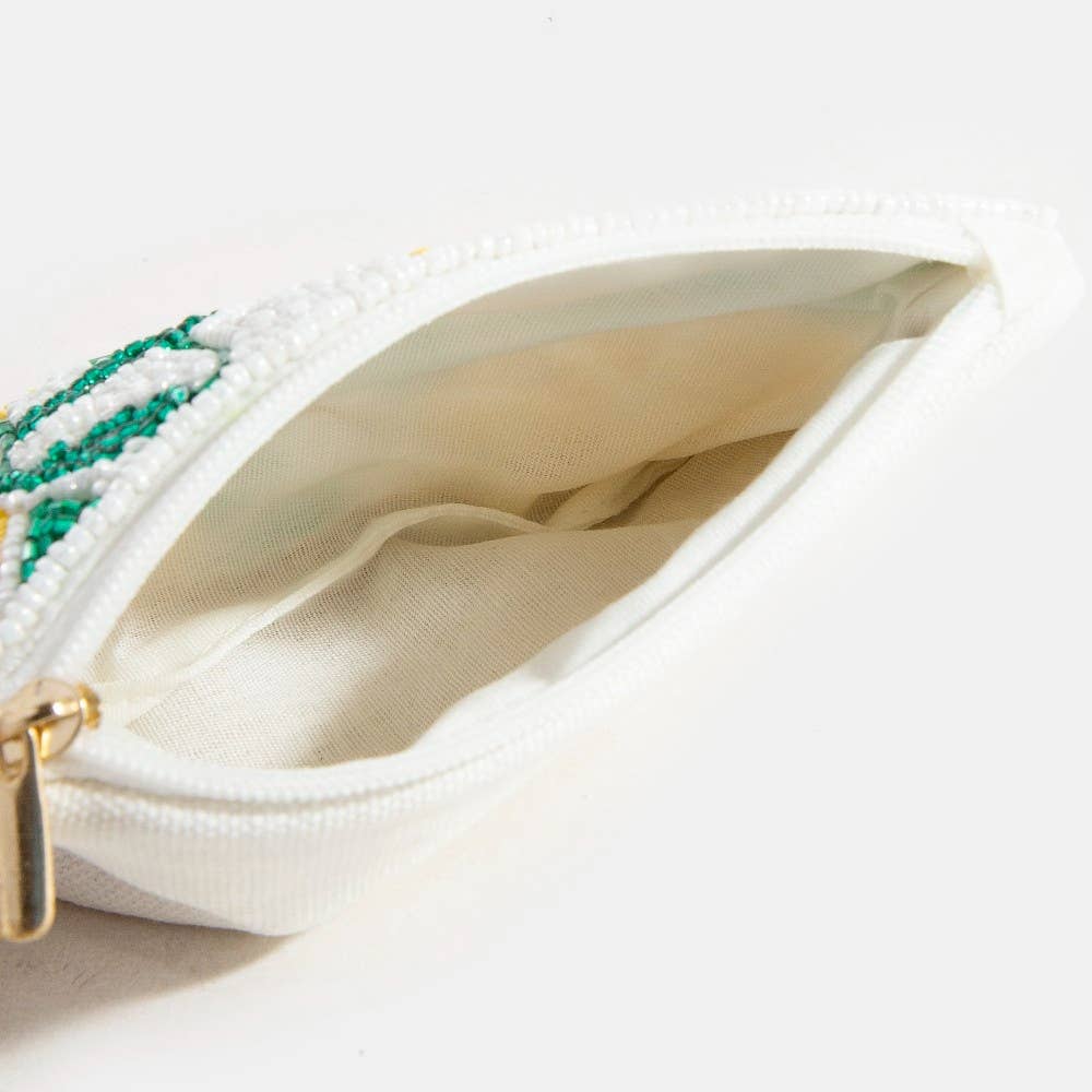 Lemon Slices Beaded Coin Purse
