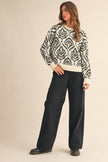 Floral Pattern Knit Sweater