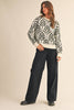 Floral Pattern Knit Sweater