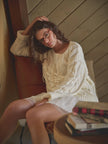 Pearl Dangle Cable Sweater Oversize Pullover