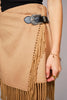 Fringe Buckle Wrap Mini Skirt