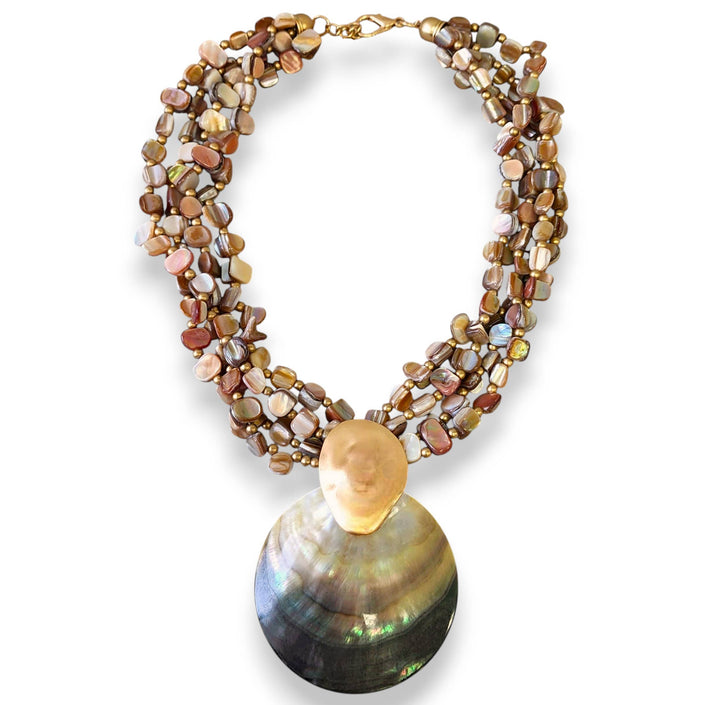 Mother of Pearl Shell Necklace | Handmade Statement Jewelry